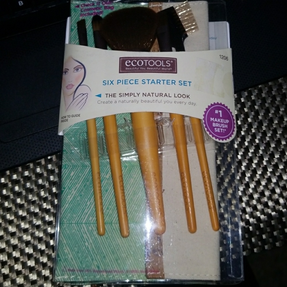 ECOTOOLS 6 PC STARTER SET WITH GUIDE NATURAL NEW